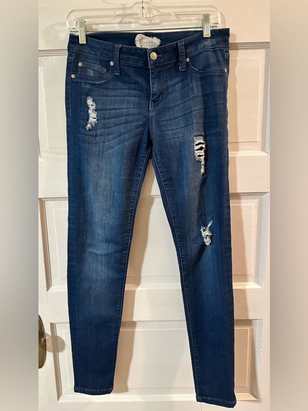 Altar'd State Jeans 29/9 Skinny 8.5” Mid Rise Distressed Nice Stretch Blue Denim